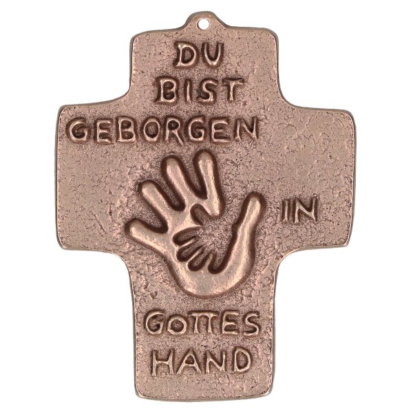 Andenkenkreuz - Du bist geborgen in Gottes Hand