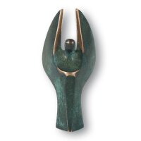 Mini-Bronzengel patiniert  und poliert 7 cm