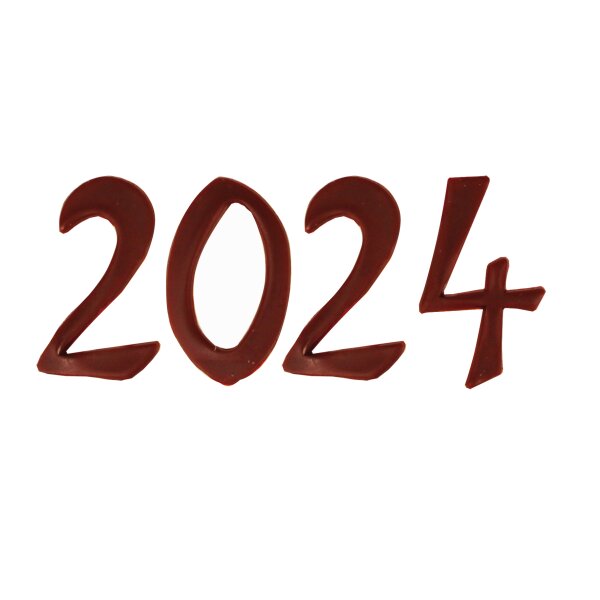 Zahl 2024  für Osterkerzen - 3,5 cm altrot