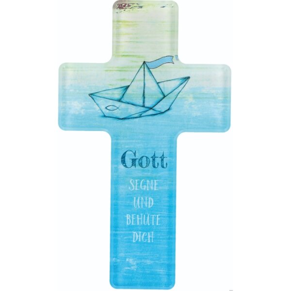 Kreuz aus Acrylglas - Gott segne und behüte dich