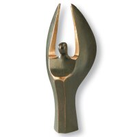 Bronzeengel gr&uuml;n patiniert 15 cm
