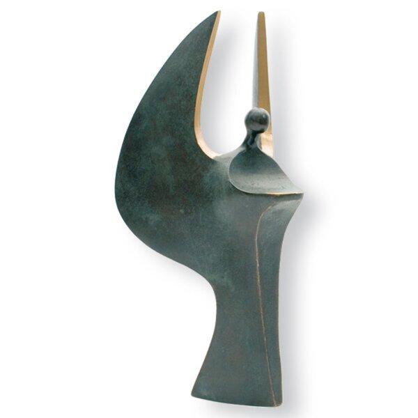 Bronzeengel grün patiniert 24 cm