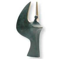 Bronzeengel gr&uuml;n patiniert 24 cm