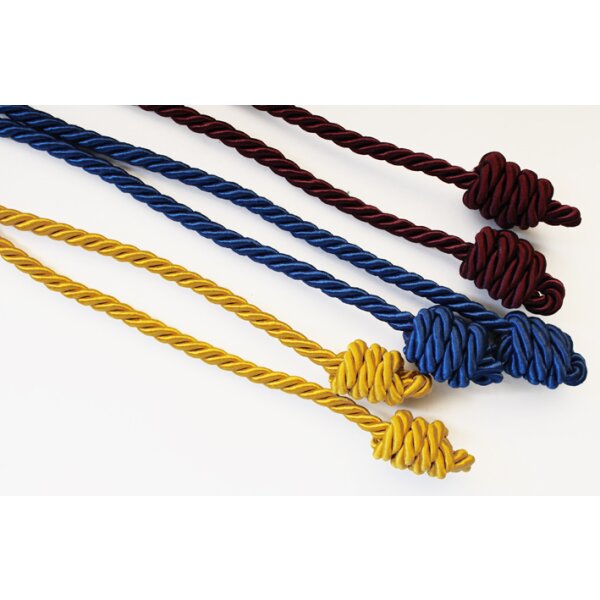 Ministrantenzingulum mit Knoten  - Rayon gold, blau, weinrot -