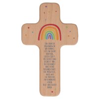 Kinderkreuz - Buche natur - Regenbogen