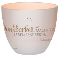 Windlicht aus Porzellan -  Dankbarkeit