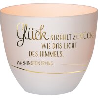 Windlicht aus Porzellan -  Gl&uuml;ck