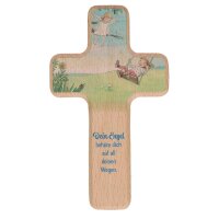 Kinderholzkreuz - Dein Engel beh&uuml;te dich