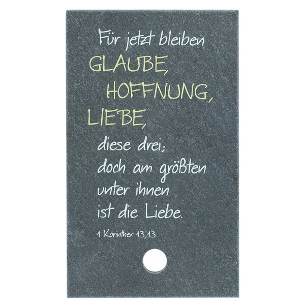 Schiefermomente zum Aufstellen - Glaube, Hoffnung, Liebe