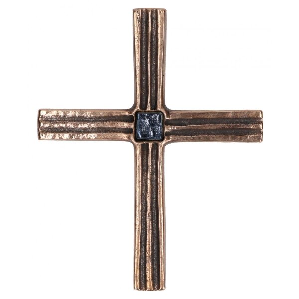 Wandkreuz  Bronze 17 cm mit Mosaikstein