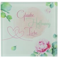 Glasrelief - Glaube, Hoffnung, Liebe