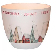 Windlicht aus Porzellan -  Winterzauber