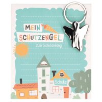 Metall-Schl&uuml;sselanh&auml;nger Schutzengel - zum Schulanfang