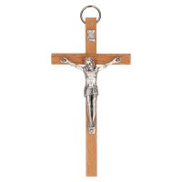 Holzkreuz mit Metallkorpus