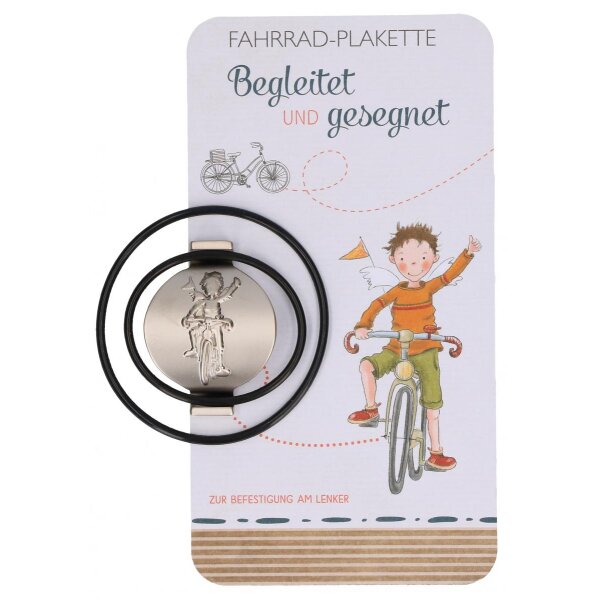 Fahrrad-Plakette - Begleitet und gesegnet - Junge