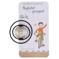 Fahrrad-Plakette - Begleitet und gesegnet - Junge