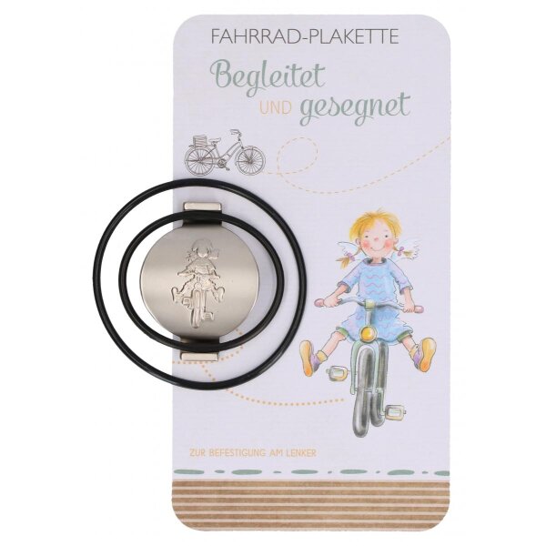 Fahrrad-Plakette - Begleitet und gesegnet - Mädchen