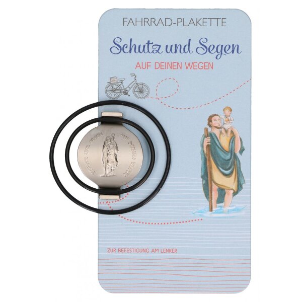 Fahrrad-Plakette - Christophorus - Schutz und Segen auf deinen Wegen